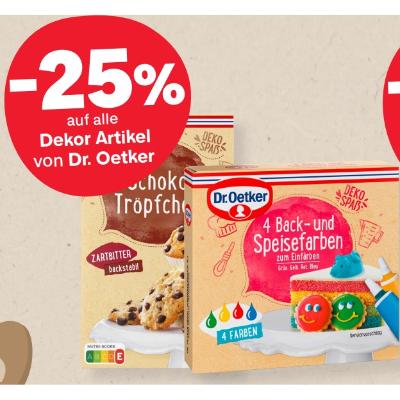 -25% auf alle Dekor Artikel von Dr. Oetker MPREIS