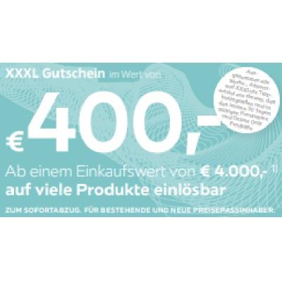 € 400,- Ab einem Einkaufswert von € 4.000,- auf viele Produkte einlösbar XXXLutz