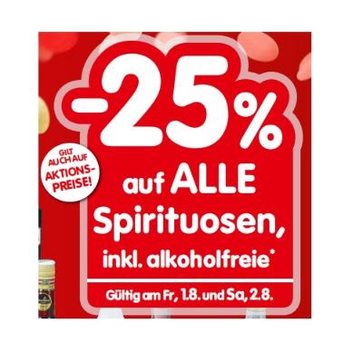 Promotion Bild von -25% auf ALLE Spirituosen, inkl. alkoholfreie INTERSPAR