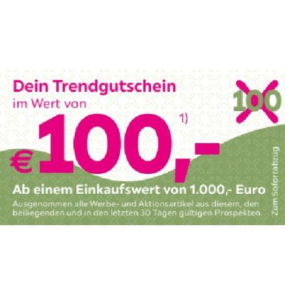 Dein Trendgutschein im Wert von €100,- Ab einem Einkaufswert von 1.000,- Euro mömax