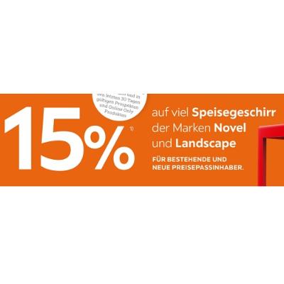 15% auf viel Speisegeschirr der Marken Novel und Landscape XXXLutz