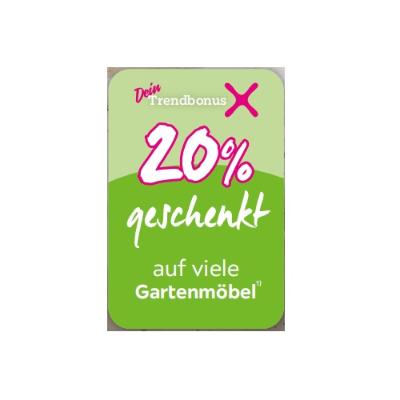 20% geschenkt auf viele Gartenmöbel mömax