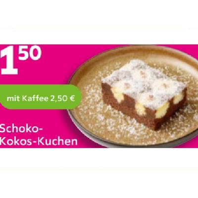 Schoko-Kokos-Kuchen mit Kaffee je 2.50€ mömax