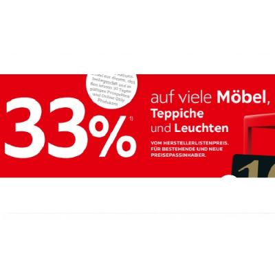 Promotion Bild von 33% auf viele Möbel, Teppiche und Leuchten VOM HERSTELLERLISTENPREIS XXXLutz