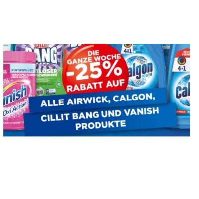 Promotion Bild von DIE GANZE WOCHE -25% RABATT AUF ALLE AIRWICK, CALGON, CILLIT BANG UND VANISH PRODUKTE Unimarkt