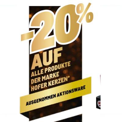 Promotion Bild von -20% AUF ALLE PRODUKTE DER MARKE HOFER KERZEN AUSGENOMMEN AKTIONSWARE METRO