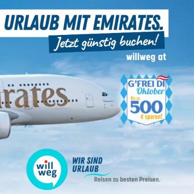 Urlaub mit Emirates mit willweg.at