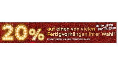 20% auf einen von vielen Fertigvorhängen Ihrer Wahl XXXLutz