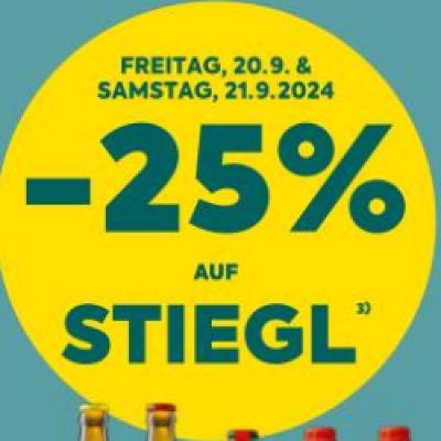 -25% AUF STIEGL BILLA PLUS
