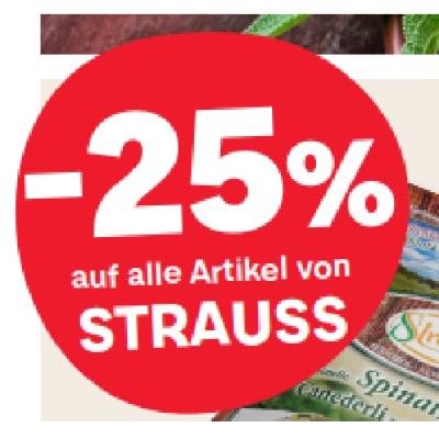 -25% auf alle Artikel von STRAUSS MPREIS