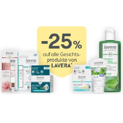 -25% auf alle Gesichtsprodukte von LAVERA BIPA