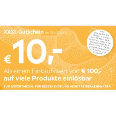 XXXL Gutschein im Wert von € 10,- Ab einem Einkaufswert von € 100,- auf viele Produkte einlösbar XXXLutz