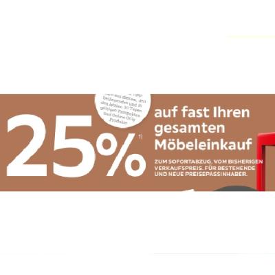 25% auf fast Ihren gesamten Möbeleinkauf XXXLutz