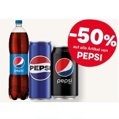 -50% auf alle Artikel von PEPSI MPREIS