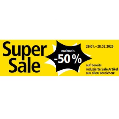 Super Sale nochmals -50% auf bereits reduzierte Sale Artikel aus allen Bereichen PAGRO & LIBRO