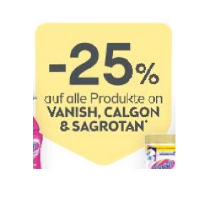 Promotion Bild von -25% auf alle Produkte von VANISH, CALGON & SAGROTAN BIPA