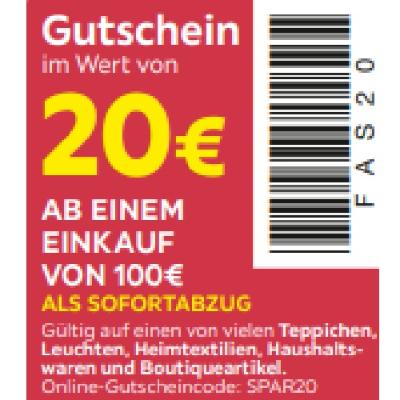 20€ AB EINEM EINKAUF VON 100€ ALS SOFORTABZUG Möbelix