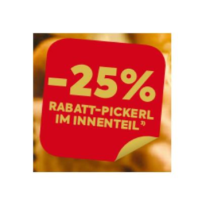 -25% RABATT-PICKERL IM INNENTEIL BILLA