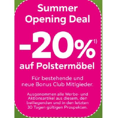 Promotion Bild von Summer Opening Deal -20% auf Polstermöbel mömax