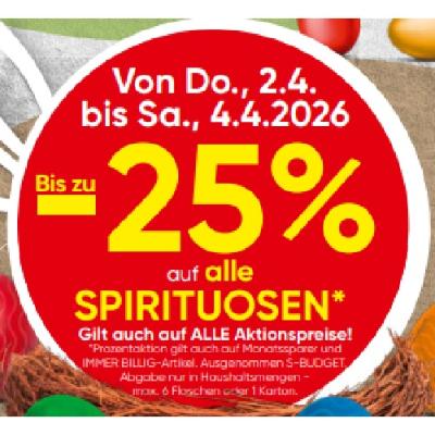 Bis zu -25% auf alle SPIRITUOSEN SPAR