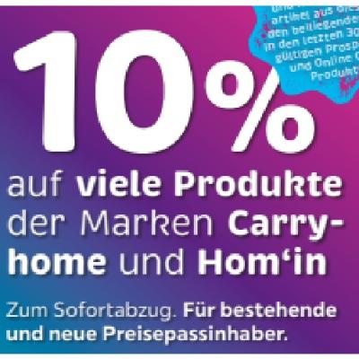 10% auf viele Produkte der Marken Carryhome und Hom‘in XXXLutz