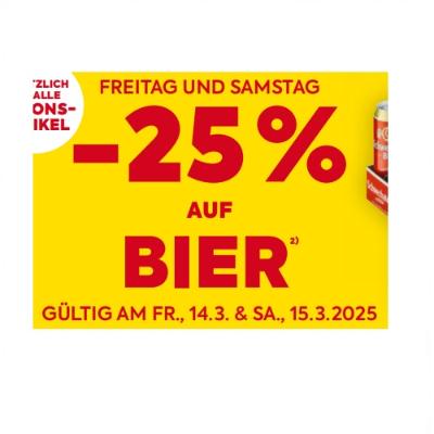 -25% AUF BIER BILLA