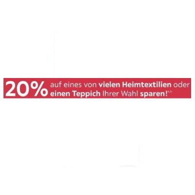20% auf eines von vielen Heimtextilien oder einen Teppich Ihrer Wahl sparen! Möbelix