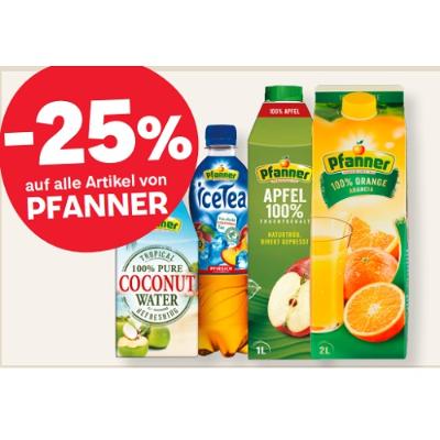 -25% auf alle Artikel von PFANNER