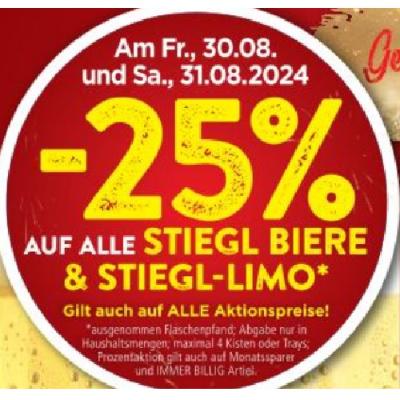 Promotion Bild von -25% AUF ALLE STIEGL BIERE & STIEGL-LIMO SPAR Gourmet