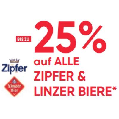 BIS ZU -25% auf ALLE ZIPFER & LINZER BIERE Maximarkt