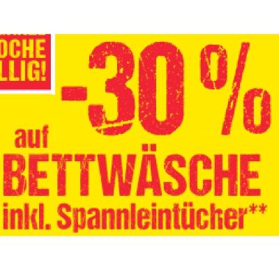 Promotion Bild von -30% auf BETTWÄSCHE inkl. Spannleintücher Maximarkt