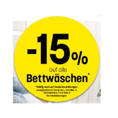 -15% auf alle Bettwäschen Betten Reiter