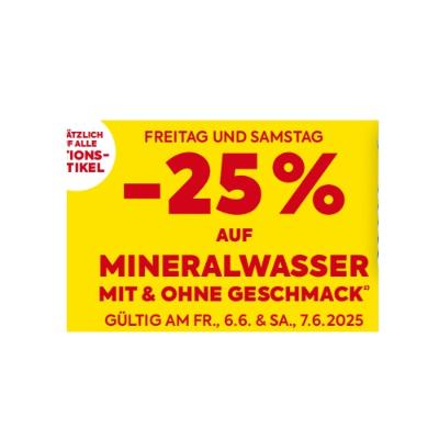 Promotion Bild von -25% AUF MINERALWASSER MIT & OHNE GESCHMACK BILLA