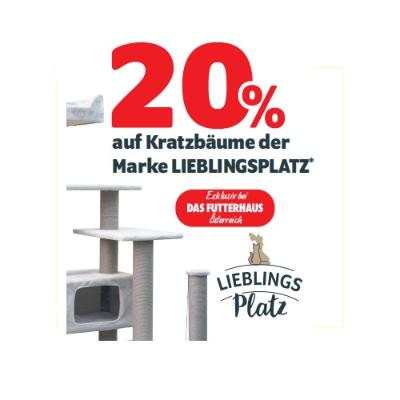 20% auf Kratzbäume der Marke LIEBLINGSPLATZ DAS FUTTERHAUS