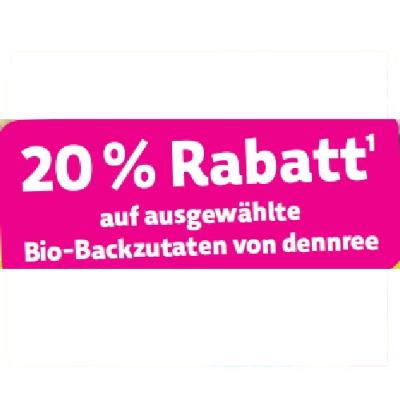 20% Rabatt auf ausgewählte Bio-Backzutaten von dennree Denns BioMarkt