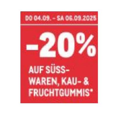 -20% AUF SÜSSWAREN, KAU- & FRUCHTGUMMIS METRO