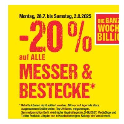 Promotion Bild von -20% auf ALLE MESSER & BESTECKE Maximarkt