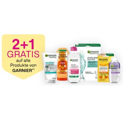 2+1 GRATIS auf alle Produkte von GARNIER BIPA