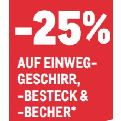 -25% AUF EINWEGGESCHIRR, -BESTECK & -BECHER METRO