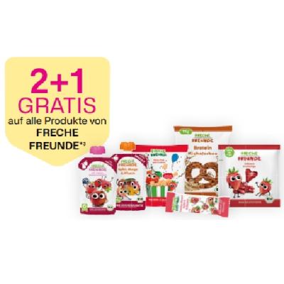 2+1 GRATIS auf alle Produkte von FRECHE FREUNDE BIPA
