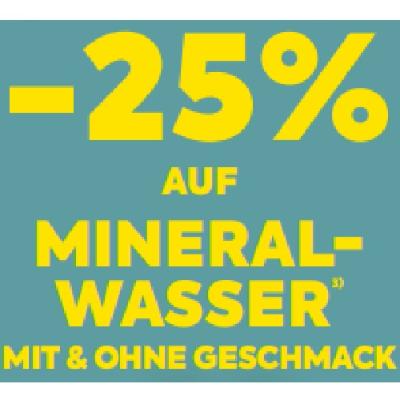 -25% AUF MINERALWASSER MIT & OHNE GESCHMACK BILLA PLUS