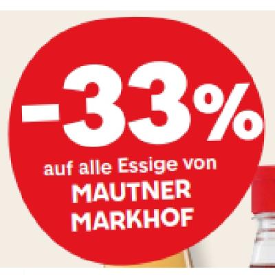 -33% auf alle Essige von MAUTNER MARKHOF MPREIS