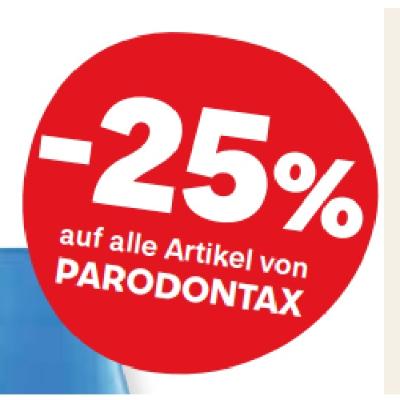 Promotion Bild von -25% auf alle Artikel von PARODONTAX MPREIS