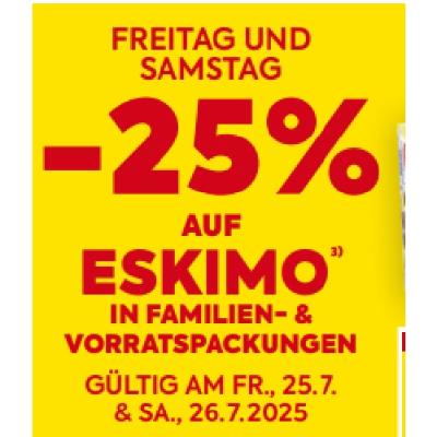 Promotion Bild von -25% AUF ESKIMO IN FAMILIEN- & VORRATSPACKUNGEN BILLA