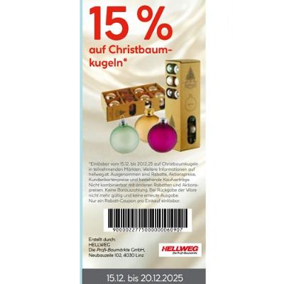 15% auf Christbaumkugeln HELLWEG