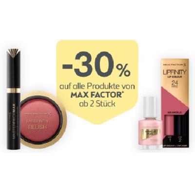 Promotion Bild von -30% auf alle Produkte von Max Factor ab 2 Stück BIPA