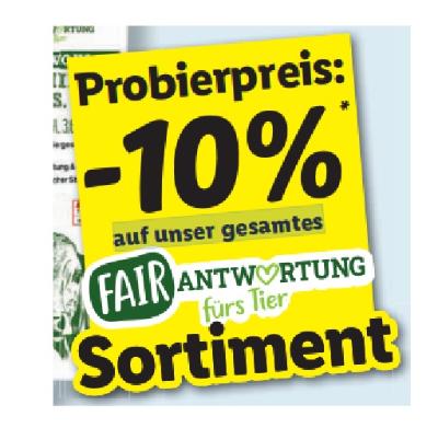 Promotion Bild von -10% auf unser gesamtes FAIR ANTWORTUNG fürs Tier Sortiment Lidl