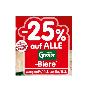 -25% auf ALLE Gösser-Biere INTERSPAR