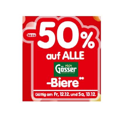 bis zu -50% auf ALLE Gösser-Biere INTERSPAR
