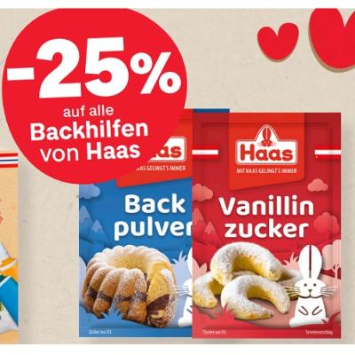-25% auf alle Backhilfen von Haas MPREIS